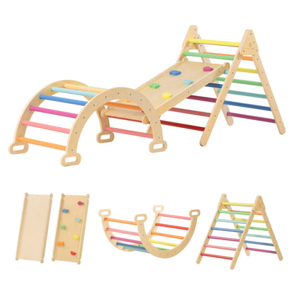 Tiny Land® 7 - in - 1 Rainbow Climbing Set - Tenth &amp; Pine - climbing set - 