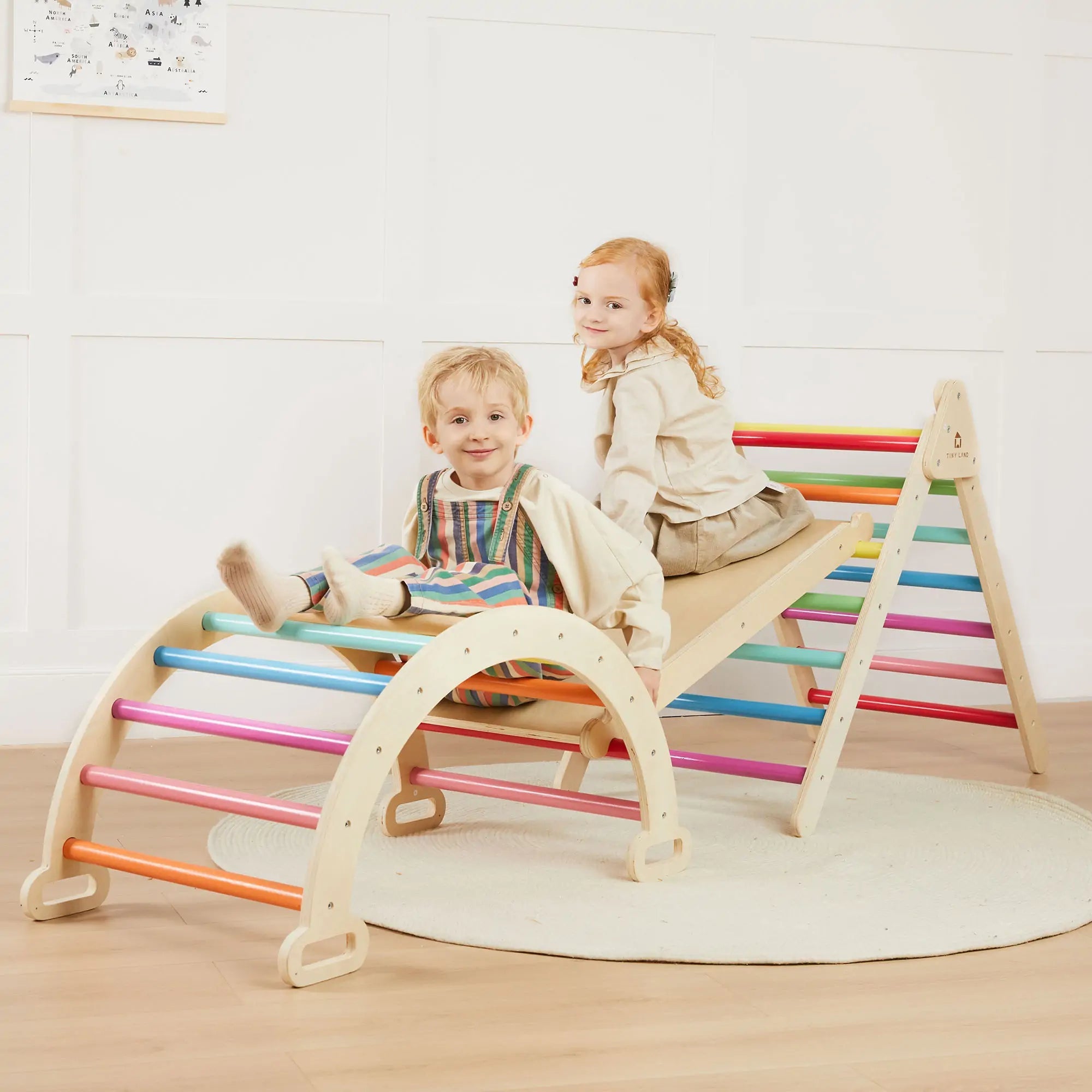 Tiny Land® 7 - in - 1 Rainbow Climbing Set - Tenth &amp; Pine - climbing set - 