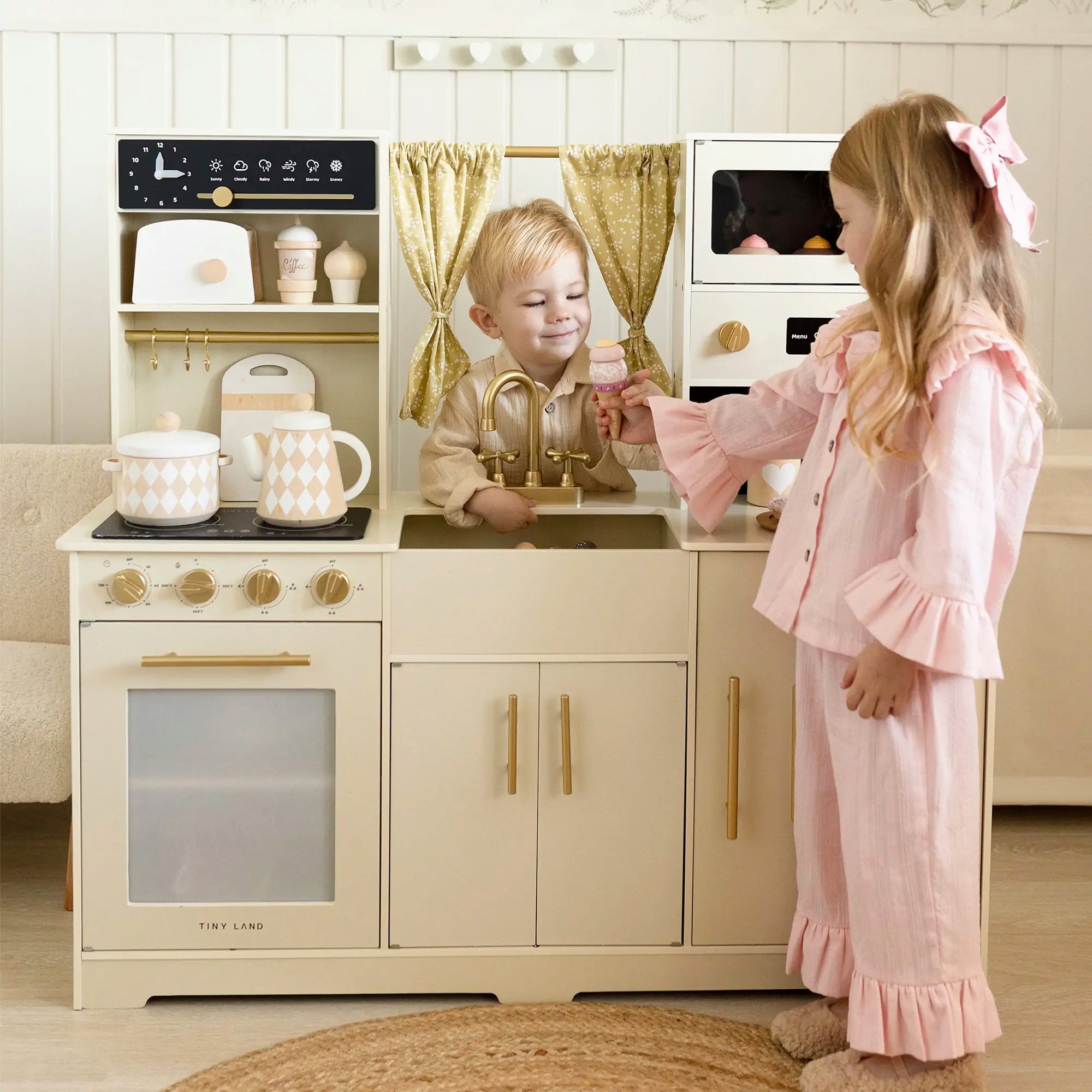 Tiny Land® Iconic Play Kitchen - Cream - Tenth &amp; Pine - Toy - 