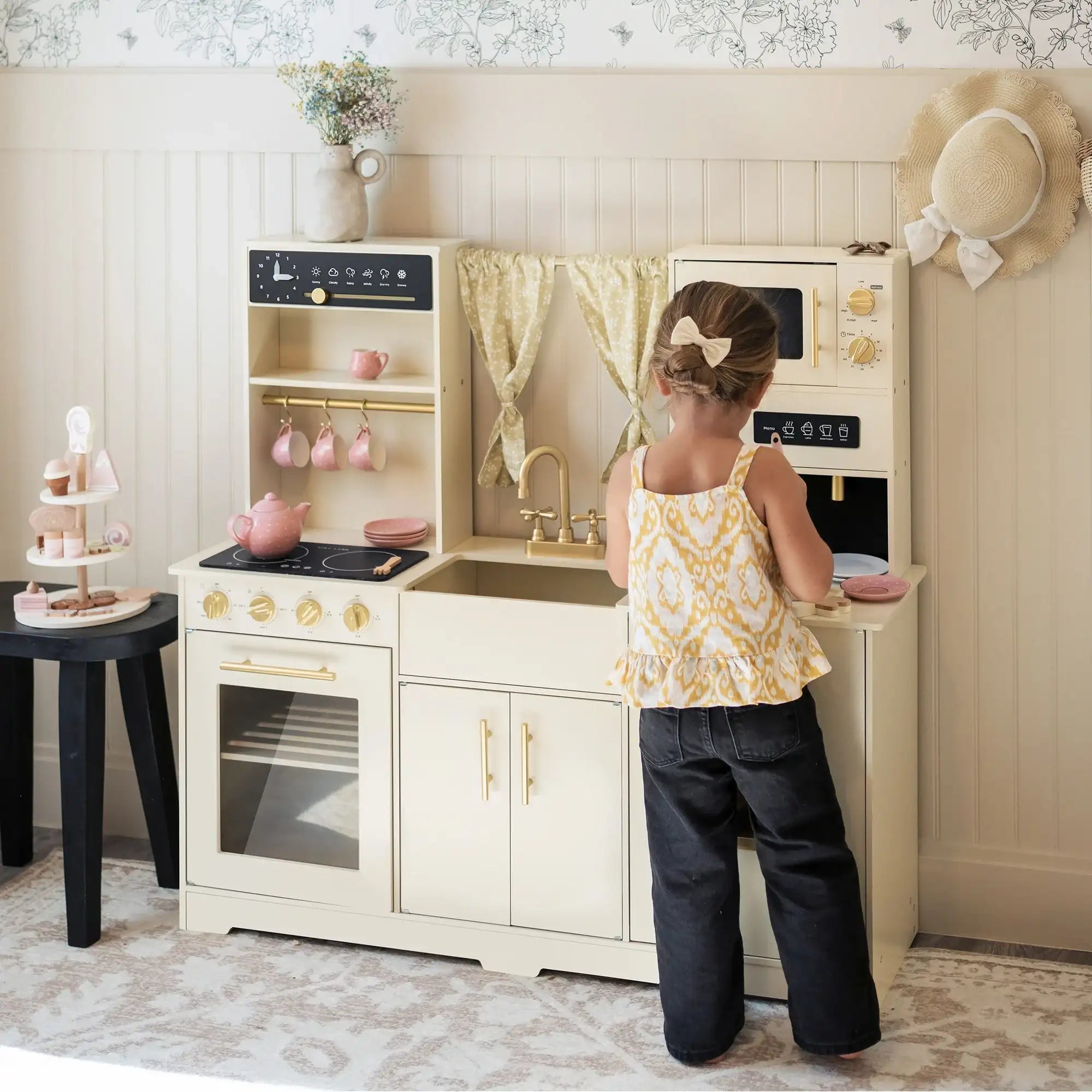 Tiny Land® Iconic Play Kitchen - Cream - Tenth &amp; Pine - Toy - 