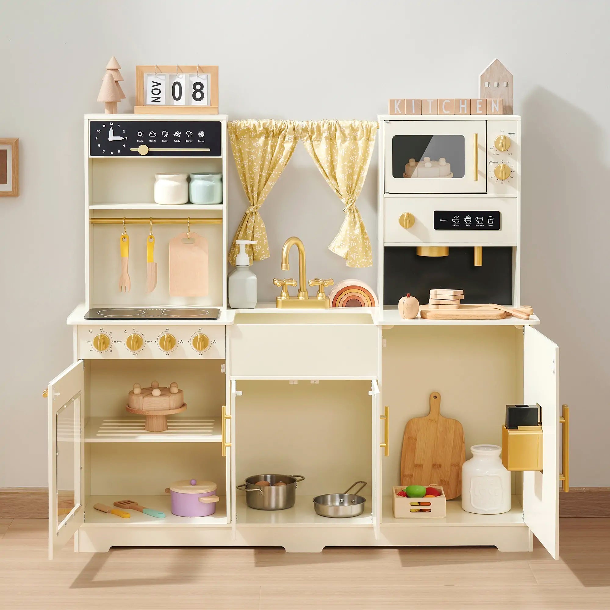 Tiny Land® Iconic Play Kitchen - Cream - Tenth &amp; Pine - Toy - 