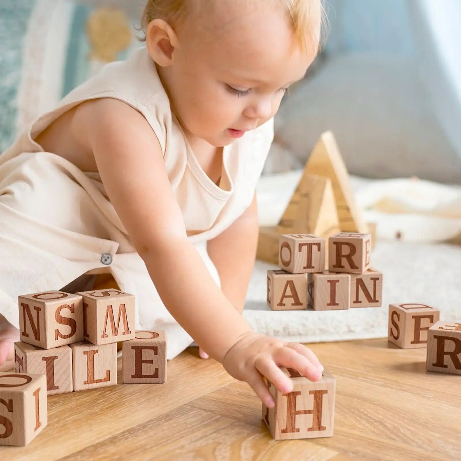 Tiny Land® Wooden Alphabet Blocks - Tenth &amp; Pine - wooden toys - 