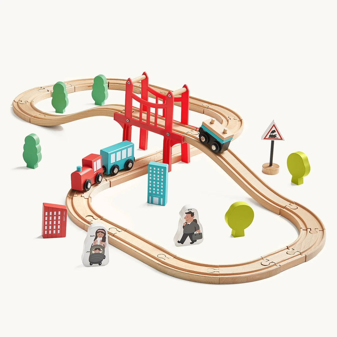 Tiny Land® Wooden Train Set for Children 39 Pcs - Tenth &amp; Pine - Toy - 