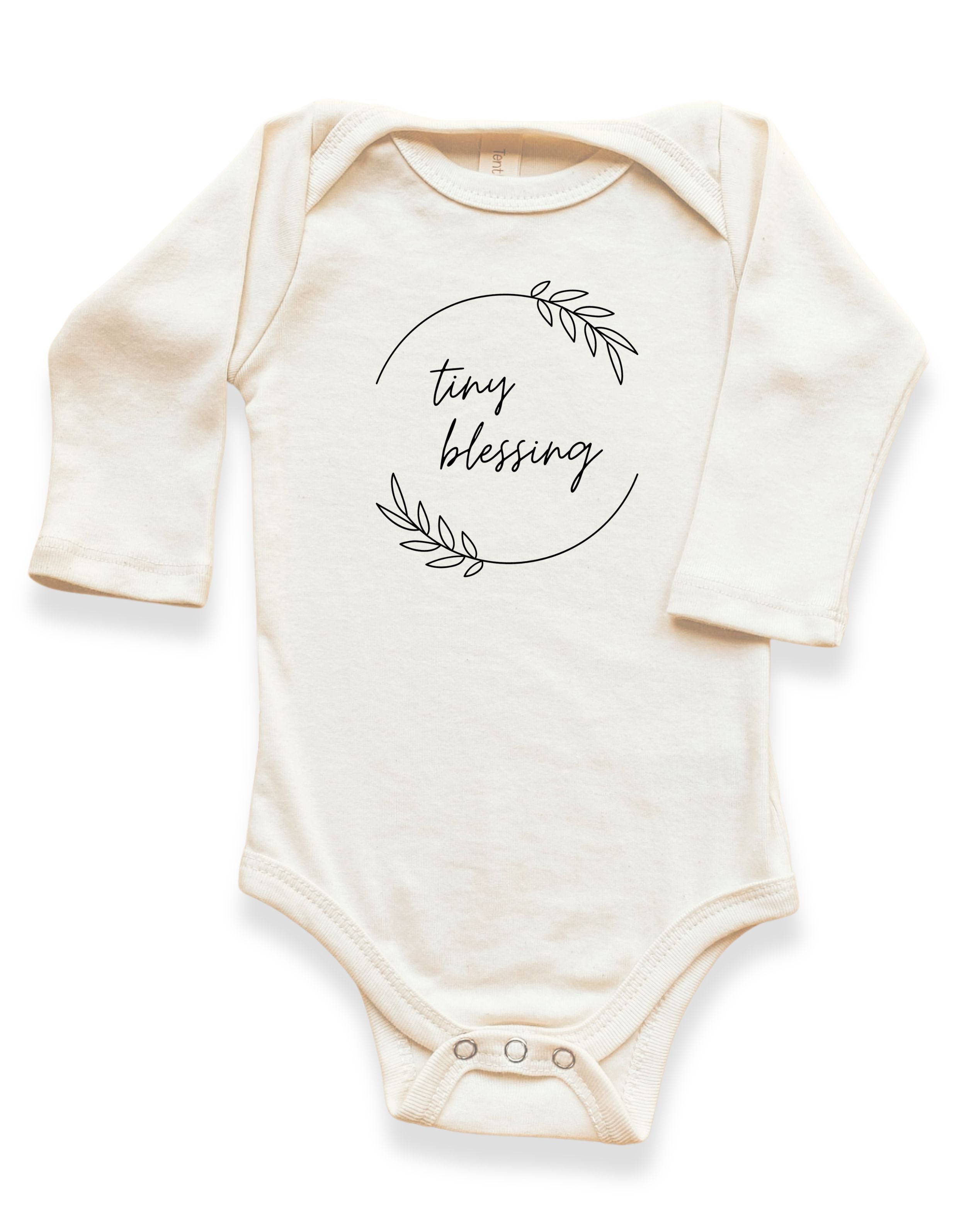 tiny blessing organic cotton long sleeve onesie made in usa tenth and pine
