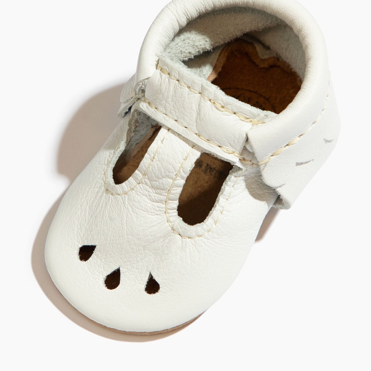 Toasted Bright White Mary Jane Baby Shoe - Tenth &amp; Pine - Mary Jane - Soft Sole - 1