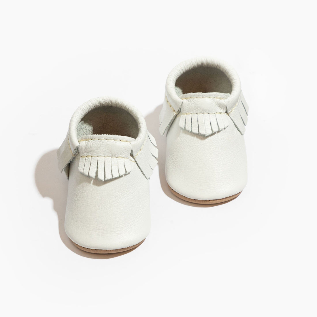 Toasted Bright White Moccasin Baby Shoe - Tenth &amp; Pine - Moccasin - Soft Sole - 1