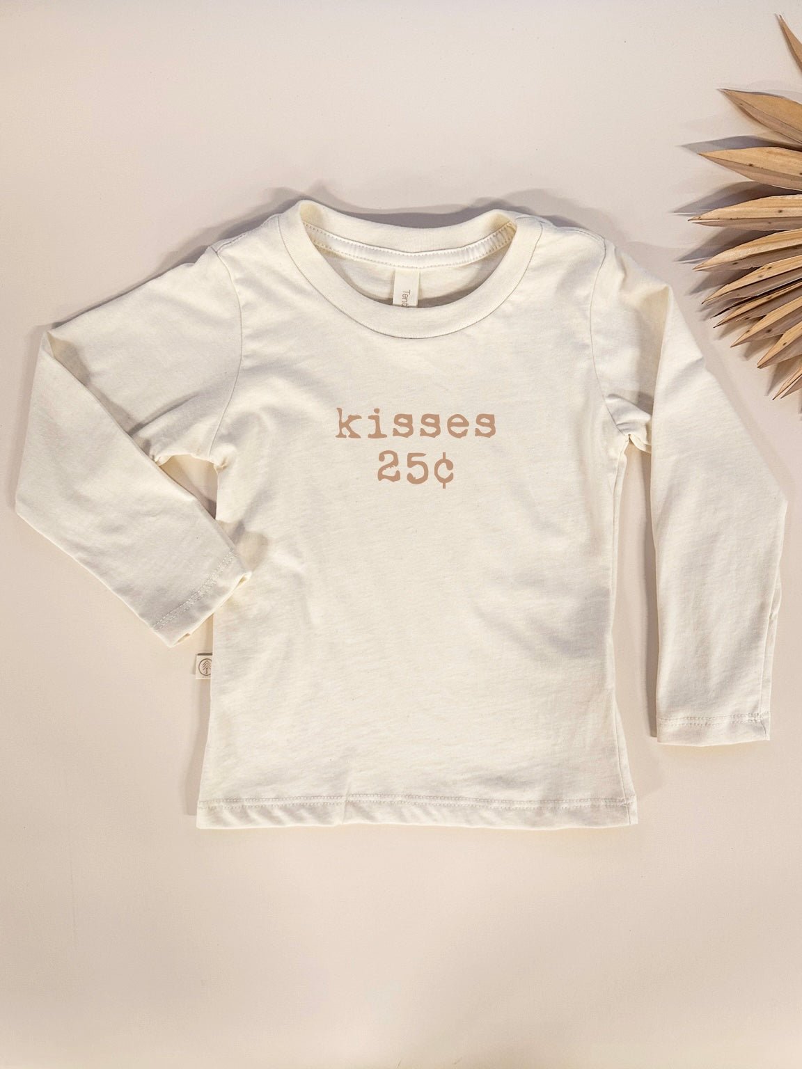 Toddler Kisses 25c Graphic Long Sleeve Organic Cotton T-shirt - Tenth &amp; Pine - Long Sleeve Tee