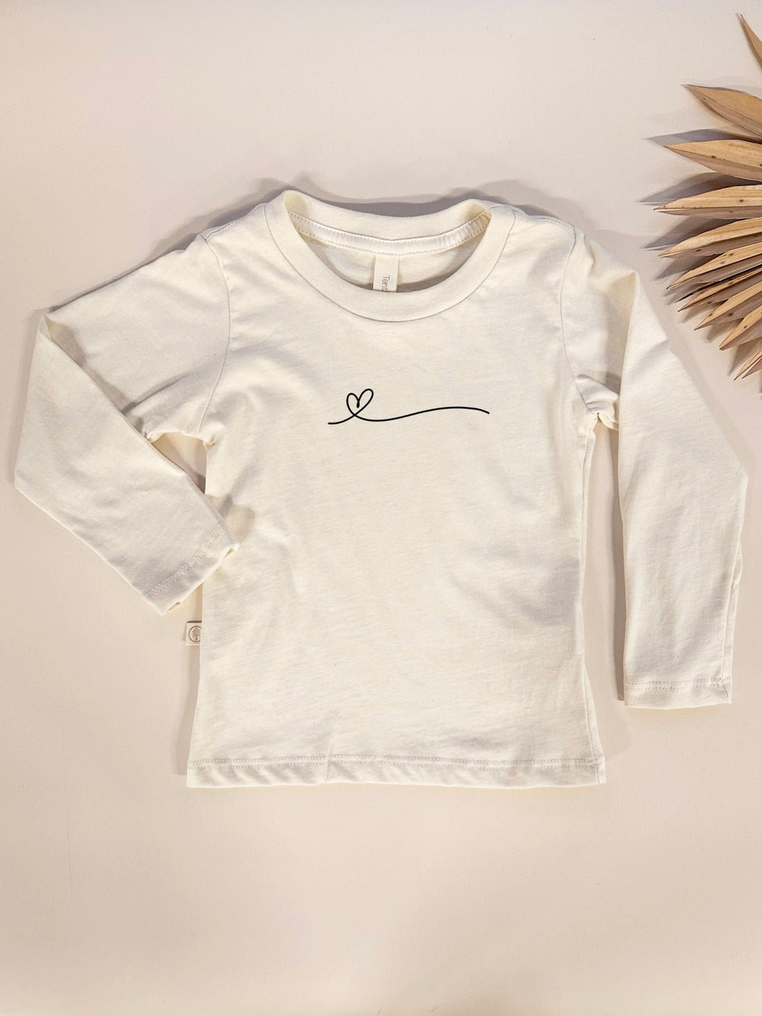 Toddler One Line Heart Drawn Graphic Long Sleeve Organic Cotton T-shirt - Tenth &amp; Pine - Long Sleeve Tee