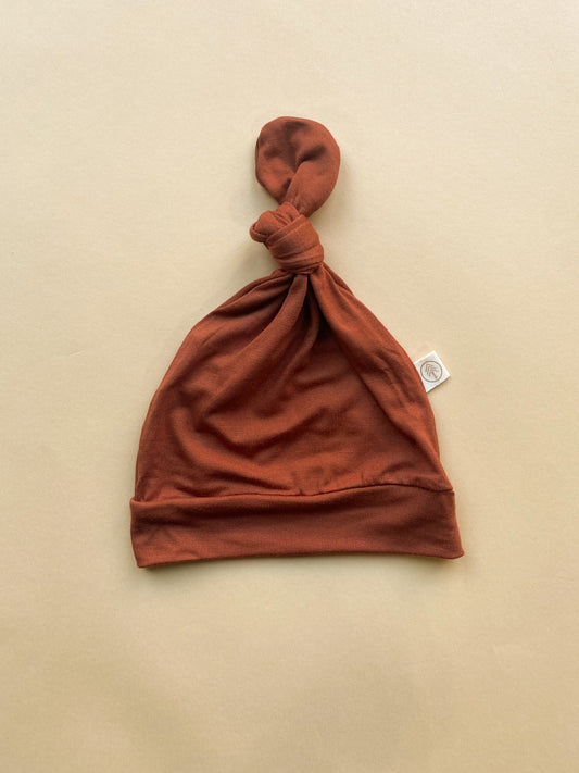 Top Knot Hat | Chestnut | Bamboo - Tenth & Pine - Top Knot Hat - 0 - 6M