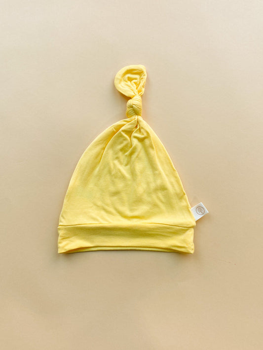 Top Knot Hat | Lemon | Bamboo - Tenth & Pine - Top Knot Hat - 0 - 6M