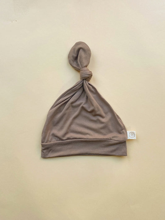 Top Knot Hat | Mocha | Bamboo - Tenth & Pine - Top Knot Hat - 0 - 6M