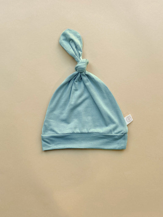 Top Knot Hat | Seafoam | Bamboo - Tenth & Pine - Top Knot Hat - 0 - 6M