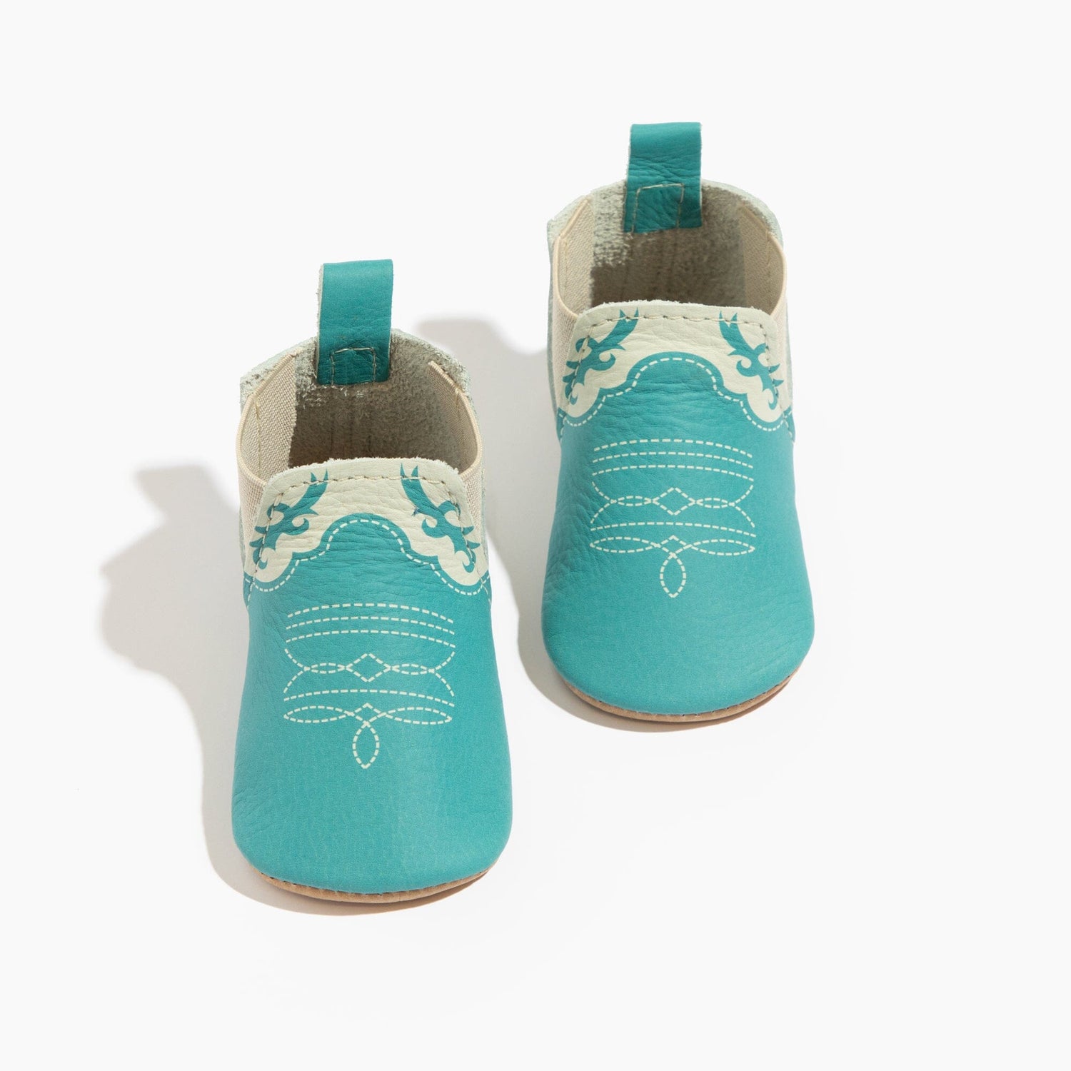 Turquoise Cowboy Chelsea Boot Baby Shoe - Tenth &amp; Pine - Chelsea Boot - Soft Sole - 1