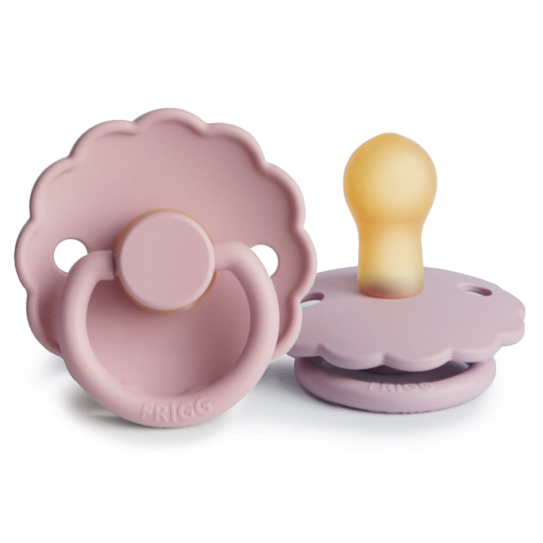 FRIGG Daisy Natural Rubber Pacifier 2 - Pack - Tenth &amp; Pine - FRIGG PACIFIERS - 0 - 6 months - Baby Pink/Soft Lilac