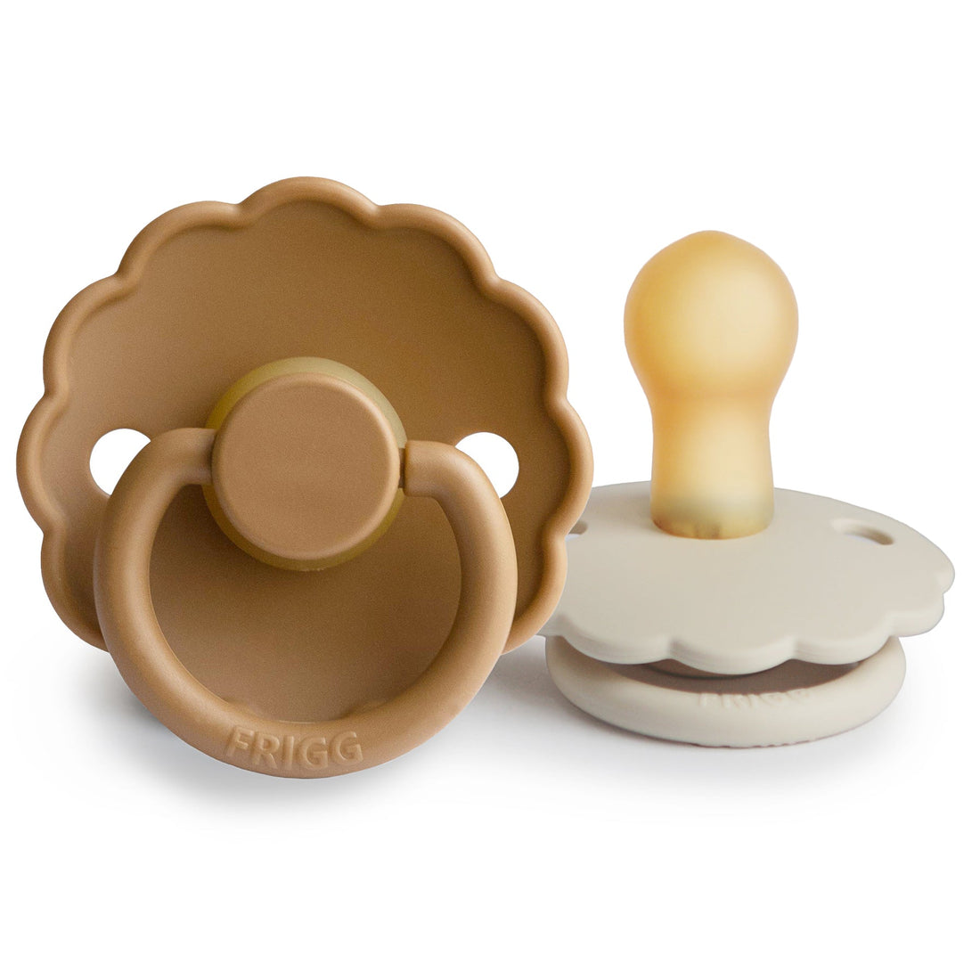 FRIGG Daisy Natural Rubber Pacifier 2 - Pack - Tenth &amp; Pine - FRIGG PACIFIERS - 0 - 6 months - Cappuccino/Cream