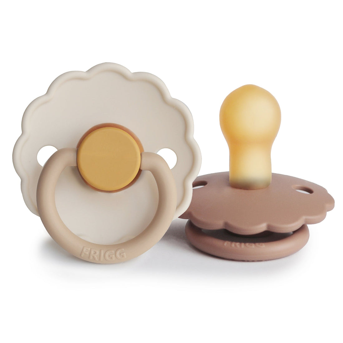 FRIGG Daisy Natural Rubber Pacifier 2 - Pack - Tenth &amp; Pine - FRIGG PACIFIERS - 0 - 6 months - Chamomile/Peach Bronze