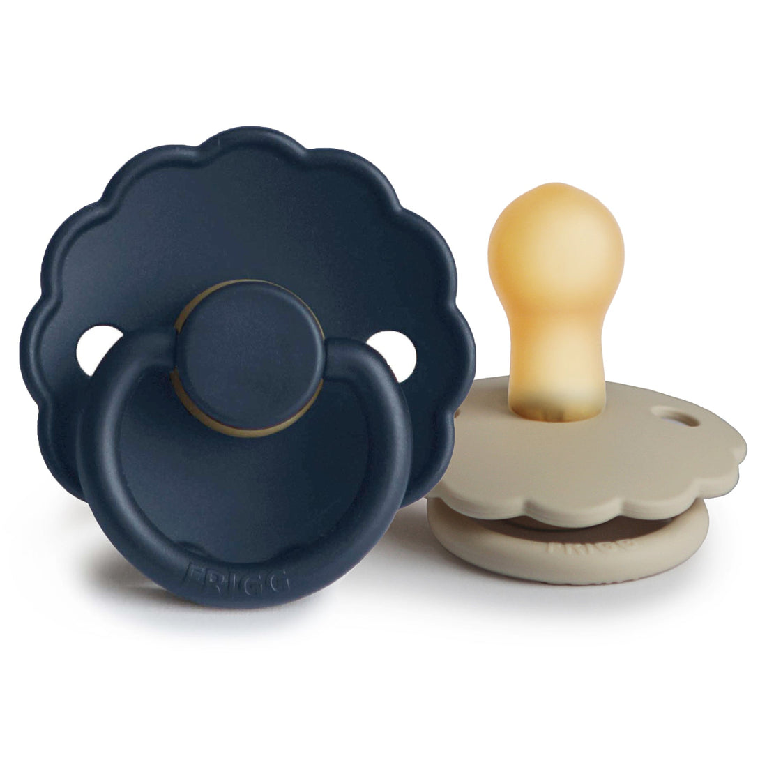 FRIGG Daisy Natural Rubber Pacifier 2 - Pack - Tenth &amp; Pine - FRIGG PACIFIERS - 0 - 6 months - Dark Navy/Sandstone