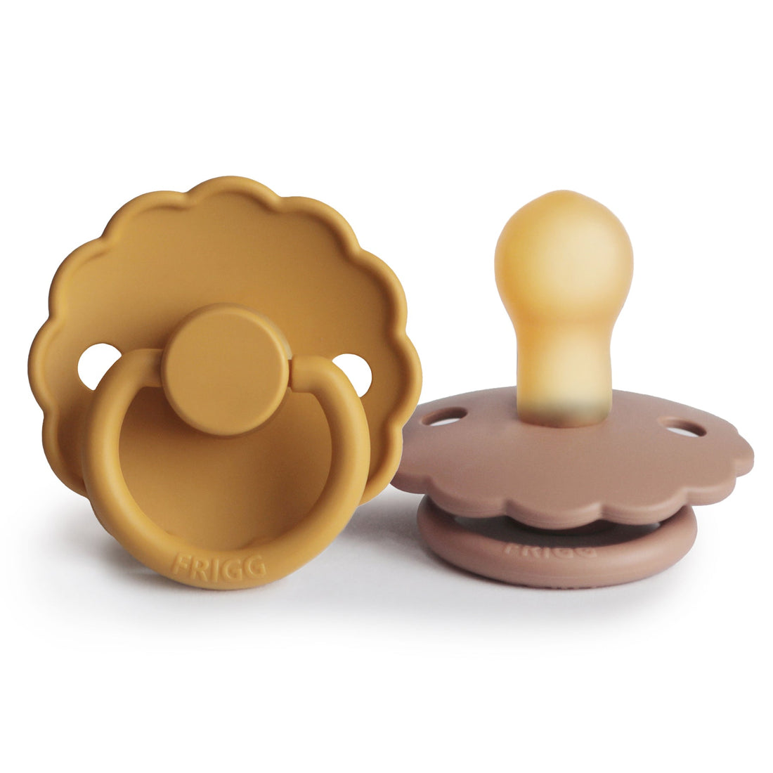 FRIGG Daisy Natural Rubber Pacifier 2 - Pack - Tenth &amp; Pine - FRIGG PACIFIERS - 0 - 6 months - Rose Gold/Honey Gold