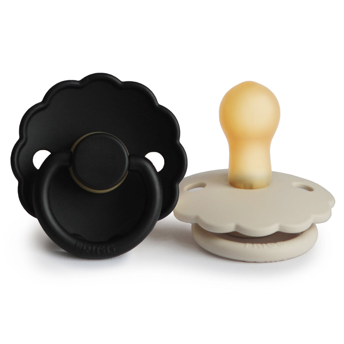 FRIGG Daisy Natural Rubber Pacifier 2 - Pack - Tenth &amp; Pine - FRIGG PACIFIERS - 0 - 6 months - Jet Black/Cream