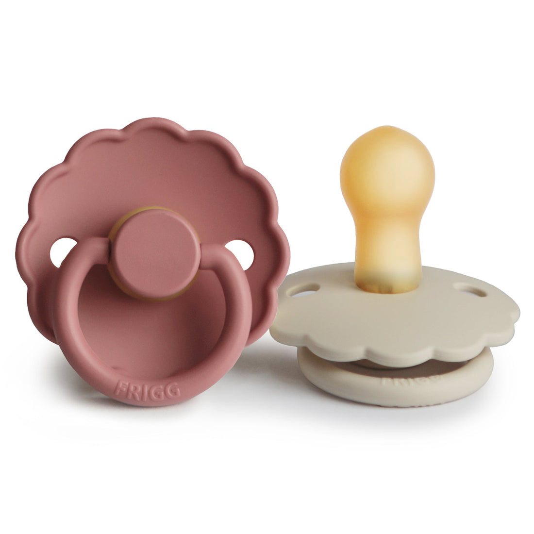 FRIGG Daisy Natural Rubber Pacifier 2 - Pack - Tenth &amp; Pine - FRIGG PACIFIERS - 0 - 6 months - Powder Blush/Cream