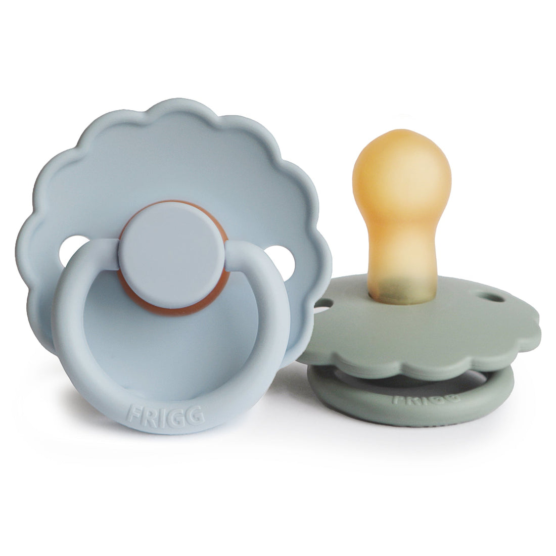 FRIGG Daisy Natural Rubber Pacifier 2 - Pack - Tenth &amp; Pine - FRIGG PACIFIERS - 0 - 6 months - Powder Blue/Sage