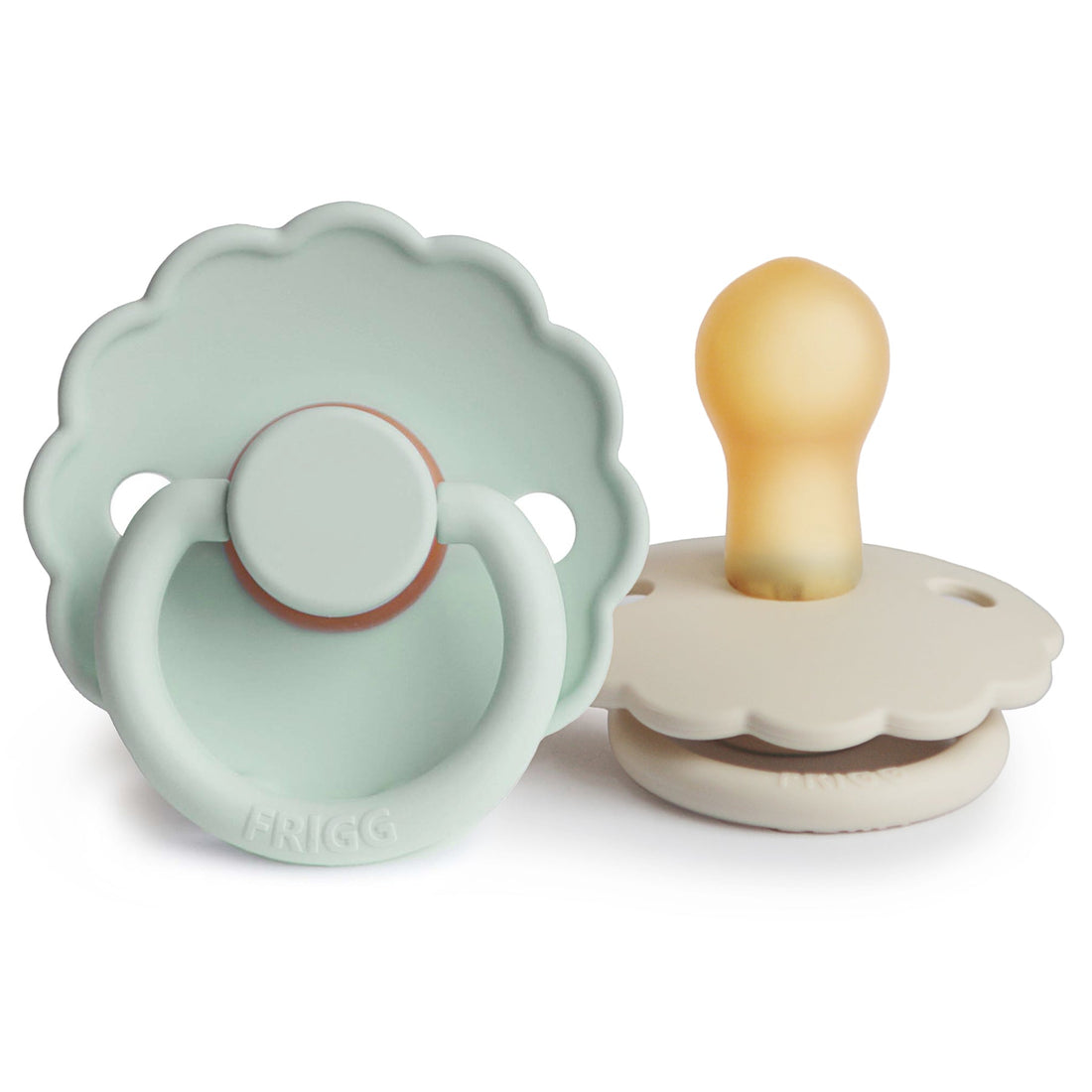 FRIGG Daisy Natural Rubber Pacifier 2 - Pack - Tenth &amp; Pine - FRIGG PACIFIERS - 0 - 6 months - Seafoam/Cream