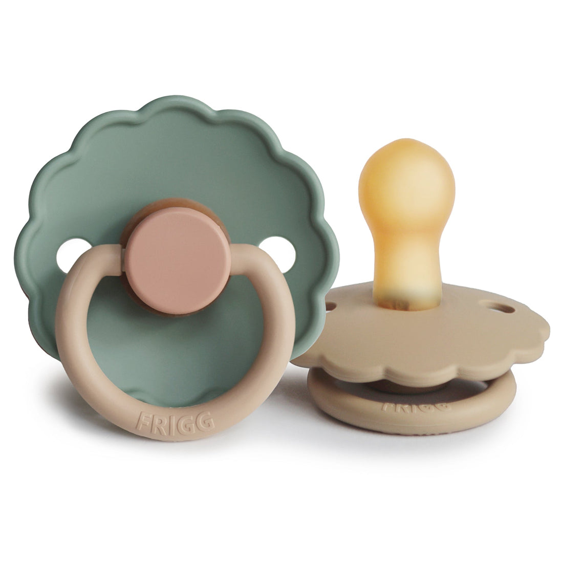 FRIGG Daisy Natural Rubber Pacifier 2 - Pack - Tenth &amp; Pine - FRIGG PACIFIERS - 0 - 6 months - Willow/Croissant