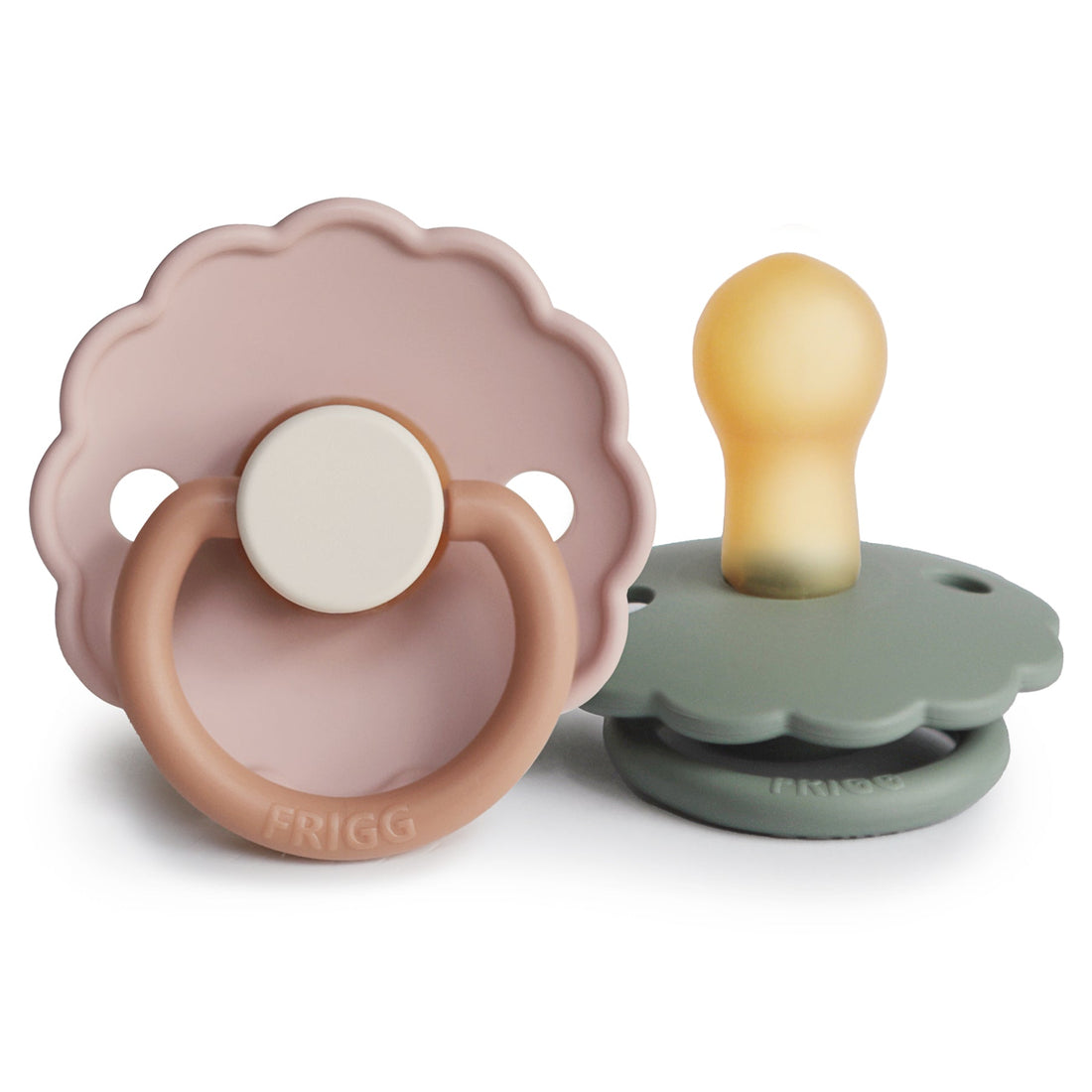 FRIGG Daisy Natural Rubber Pacifier 2 - Pack - Tenth &amp; Pine - FRIGG PACIFIERS - 0 - 6 months - Biscuit/Lily Pad