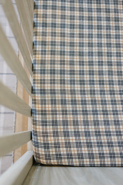 Vintage Plaid Muslin Crib Sheet - Tenth &amp; Pine - 