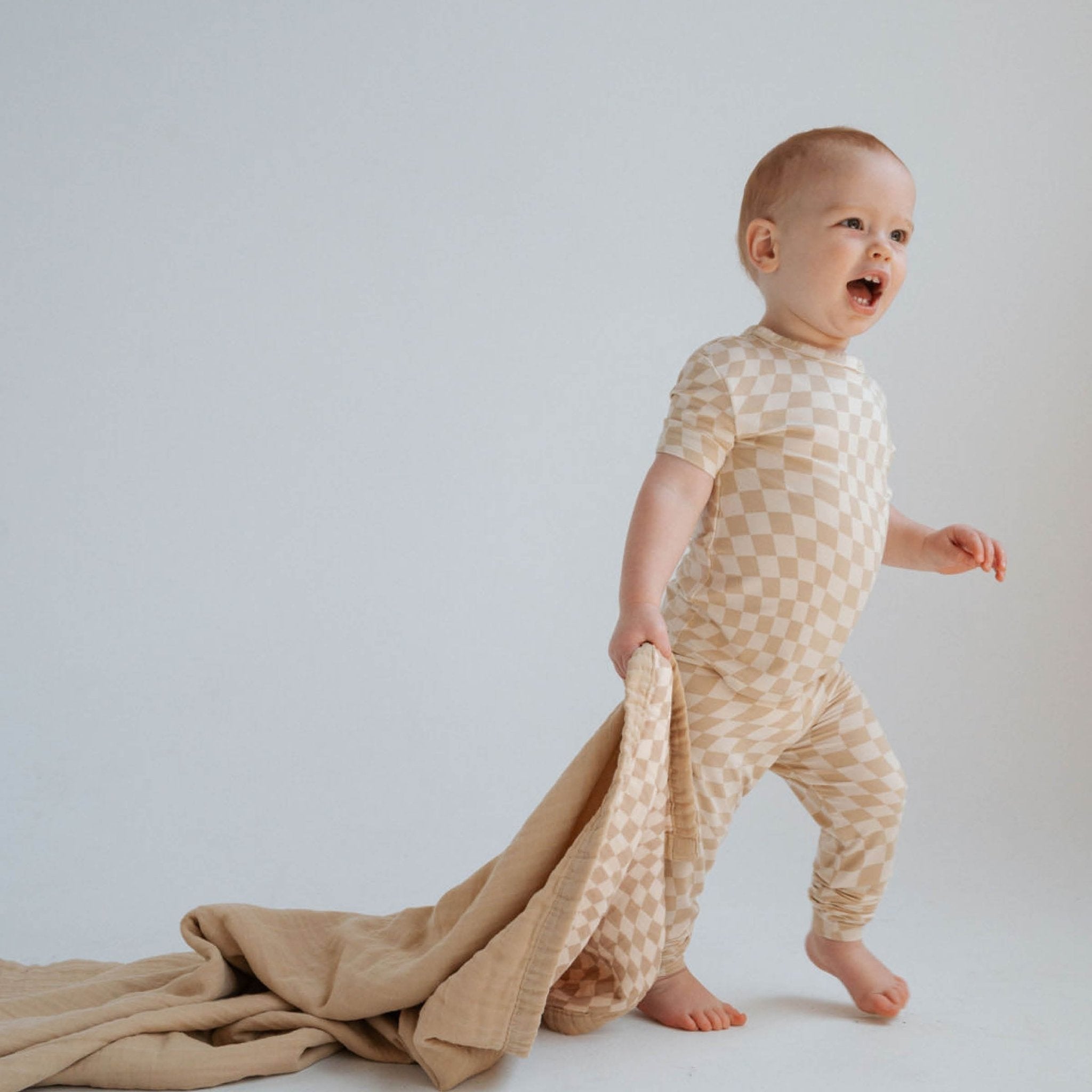 Wavy Checker | Bamboo Two Piece Set - Tenth &amp; Pine - Apparel - 18 - 24M