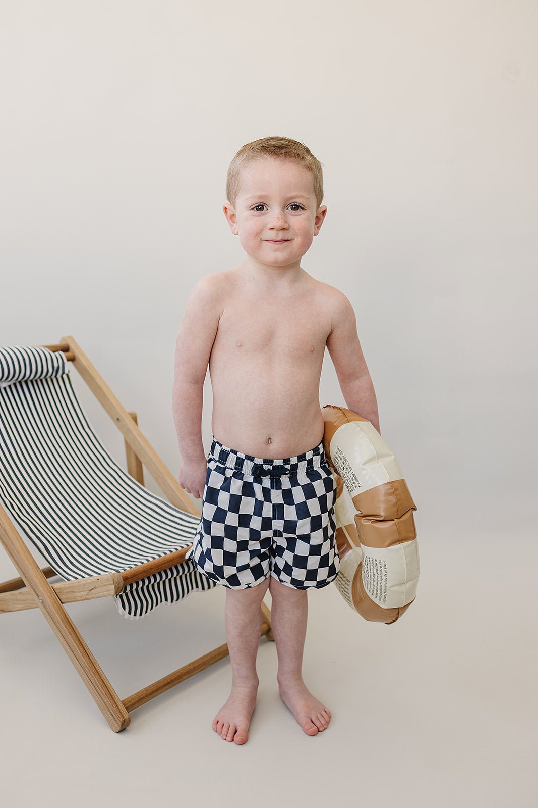 Wavy Checkered Swim Shorts - Tenth & Pine - Swim Shorts - 0 - 3