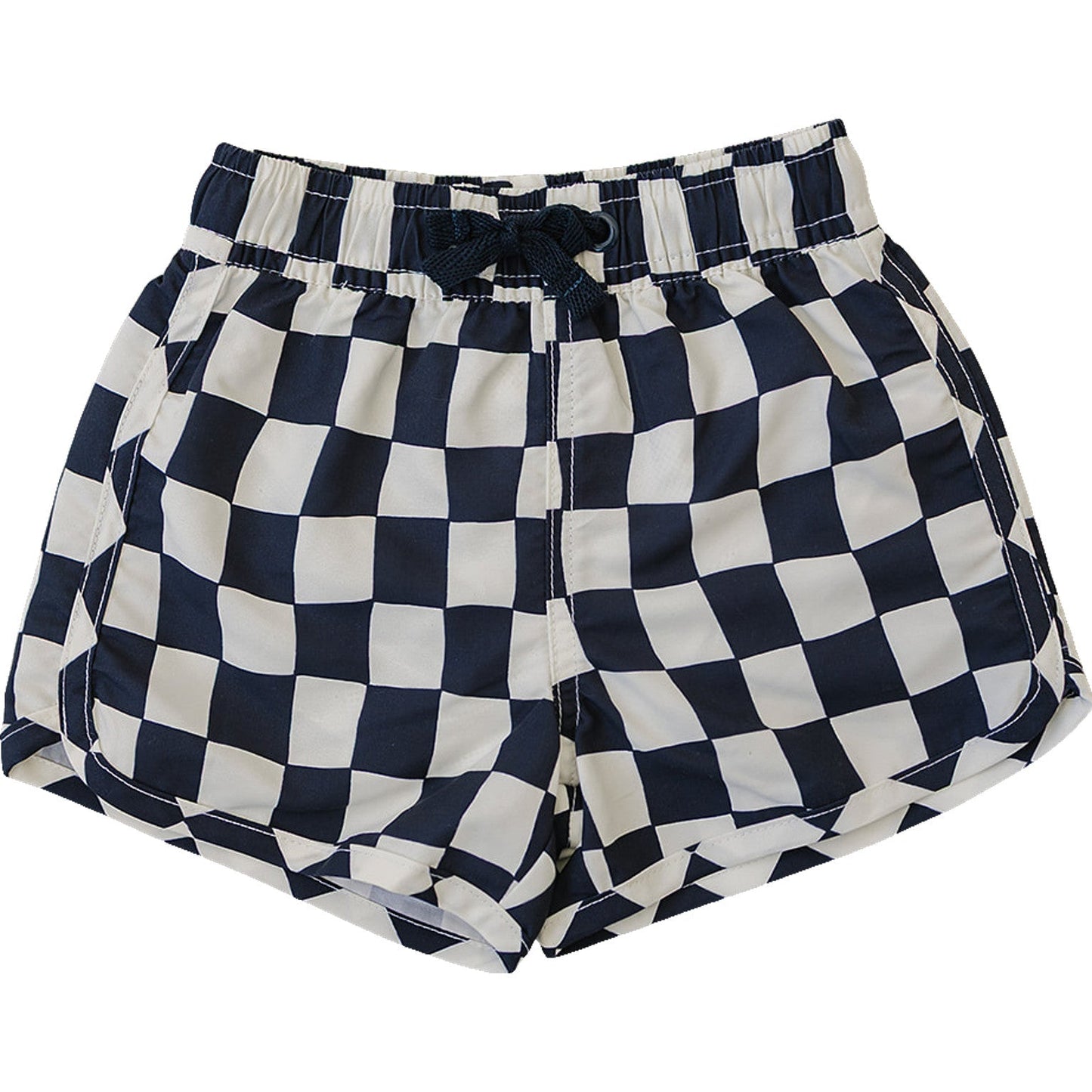 Wavy Checkered Swim Shorts - Tenth & Pine - Swim Shorts - 0 - 3