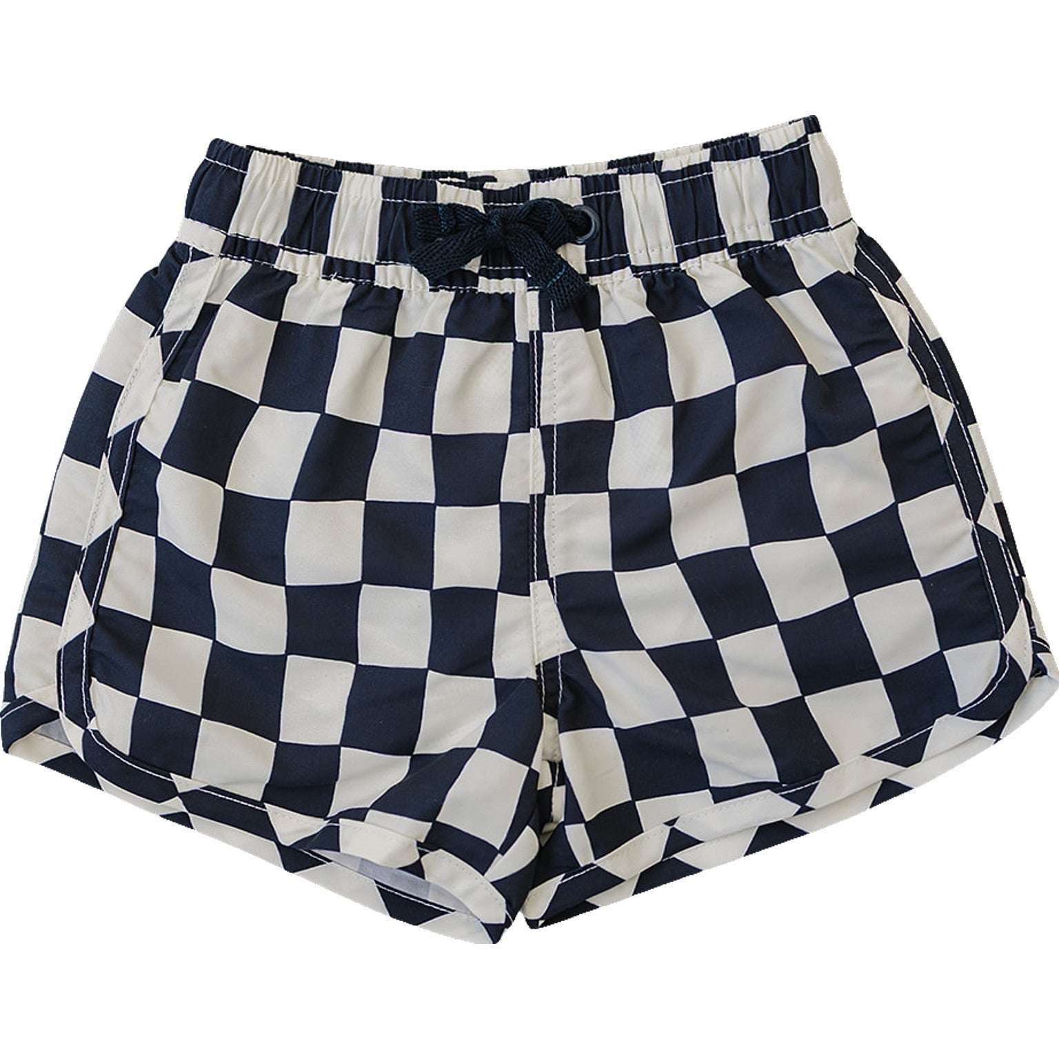 Wavy Checkered Swim Shorts - Tenth & Pine - Swim Shorts - 0 - 3