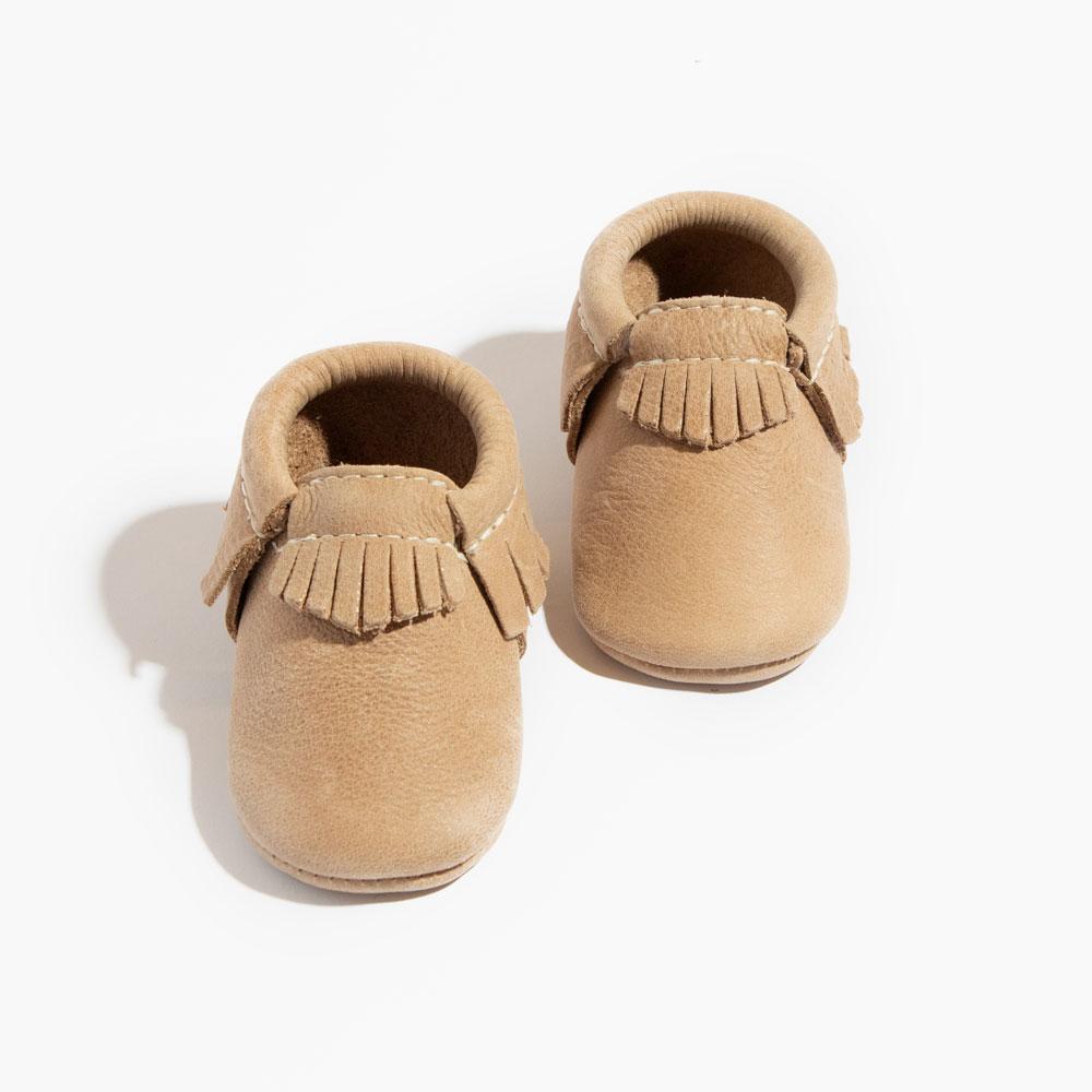 Weathered Brown Moccasin Baby Shoe - Tenth &amp; Pine - Moccasin - Soft Sole - 1