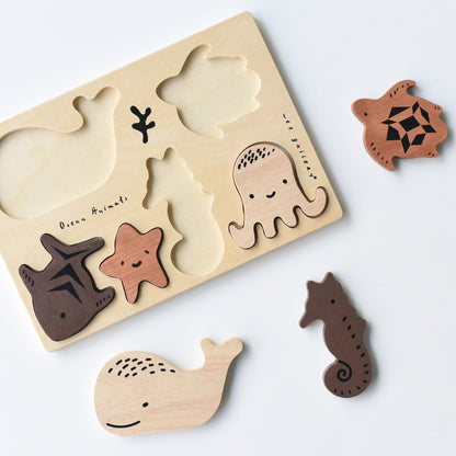 Wooden Tray Puzzle - Ocean Animals