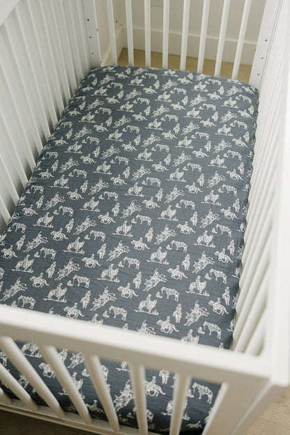 Wild West Muslin Crib Sheet - Tenth &amp; Pine - 