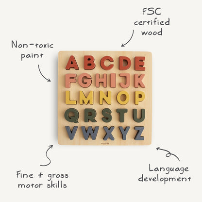 Wooden Alphabet Puzzle - Tenth &amp; Pine - Wooden Puzzle - 