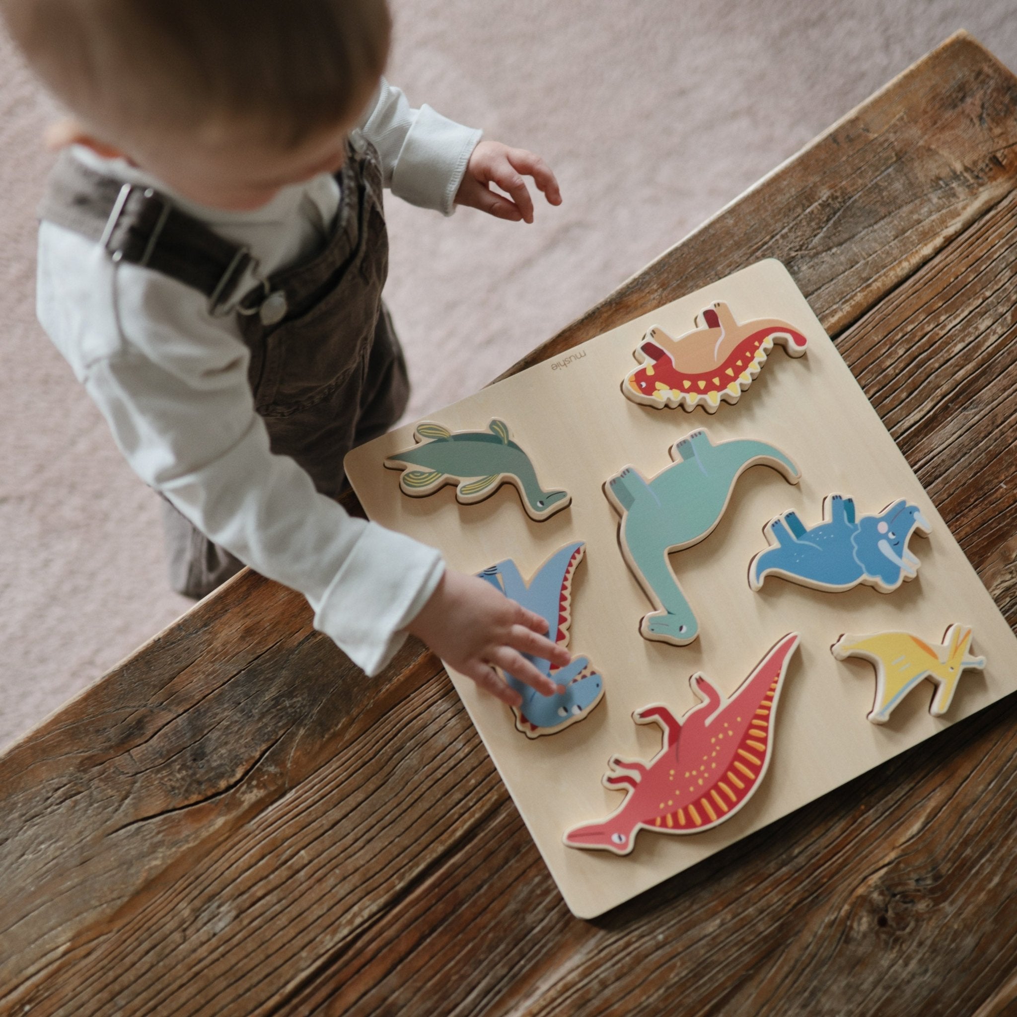 Wooden Dino Puzzle - Tenth &amp; Pine - Wooden Puzzle - 