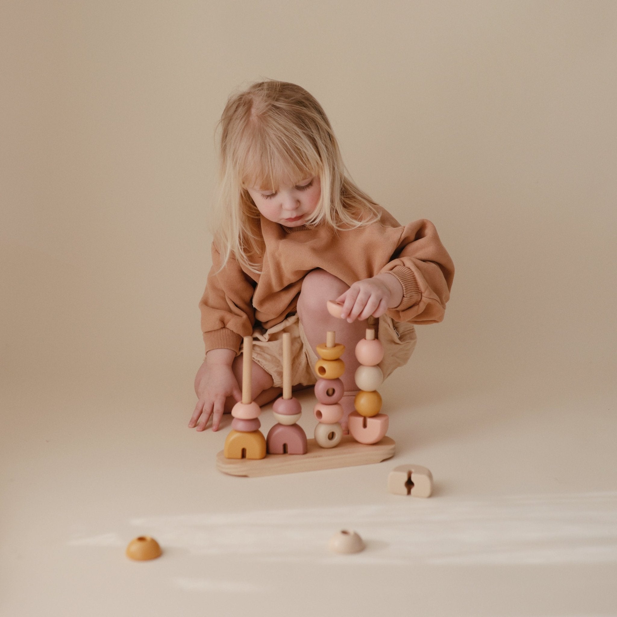 Wooden Multi Shape Stacker - Tenth &amp; Pine - Wooden Multi Shape Stacker - Sunrise