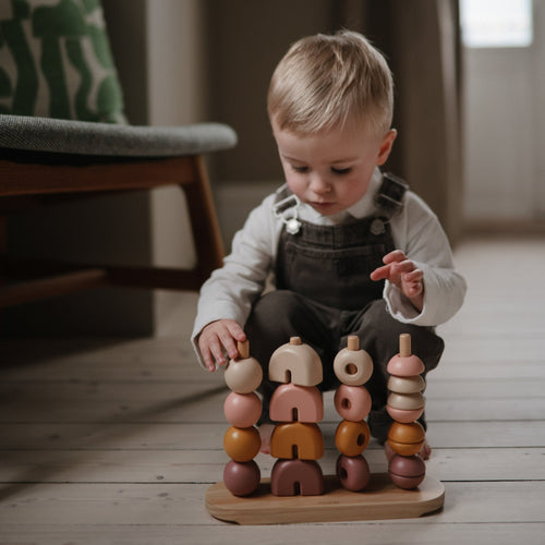 Wooden Multi Shape Stacker - Tenth & Pine - Wooden Multi Shape Stacker - Sunrise