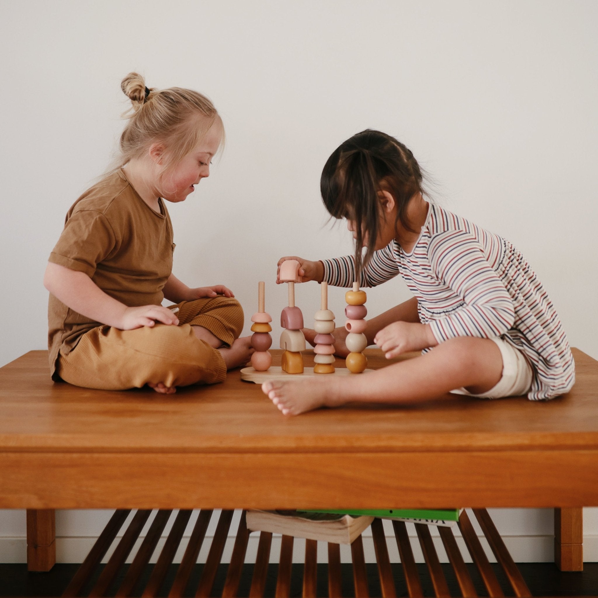Wooden Multi Shape Stacker - Tenth &amp; Pine - Wooden Multi Shape Stacker - Sunrise