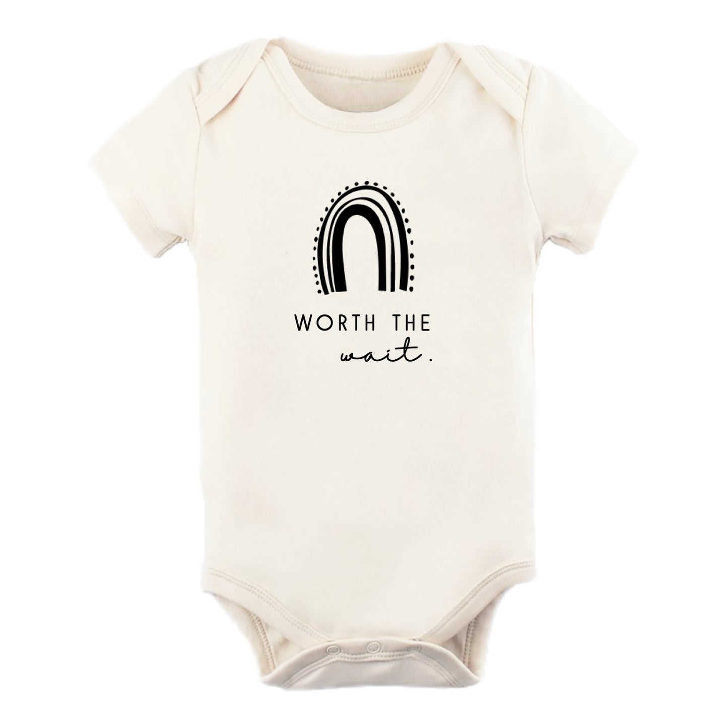 Worth the Wait Rainbow - Organic Cotton Bodysuit - Tenth & Pine - Short Sleeve Onesie - 0 - 3M