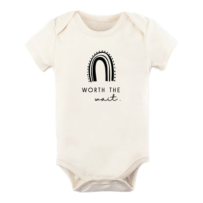 Worth the Wait Rainbow - Organic Cotton Bodysuit - Tenth &amp; Pine - Short Sleeve Onesie