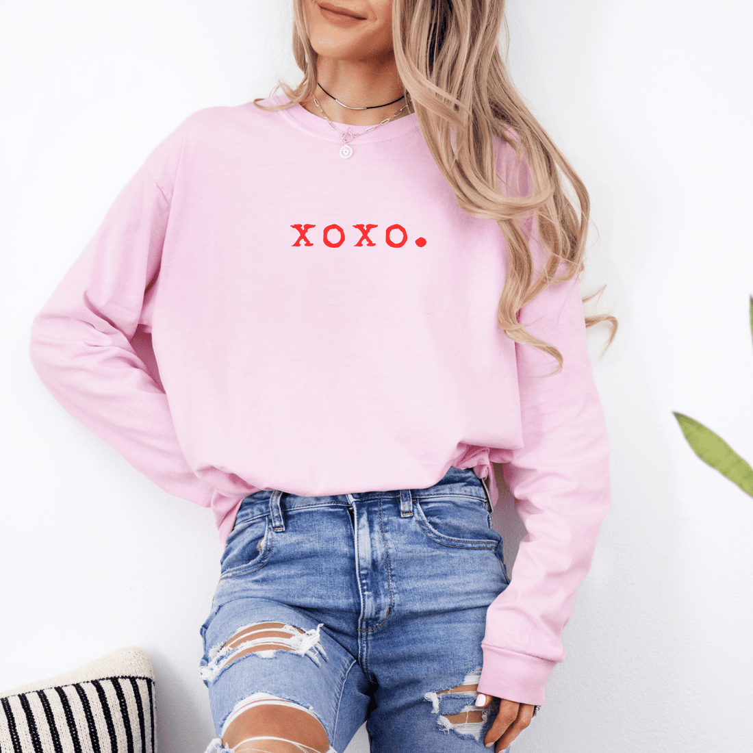 Xoxo. T-shirt | Adult Long Sleeve Tee - Tenth &amp; Pine - Long - sleeve