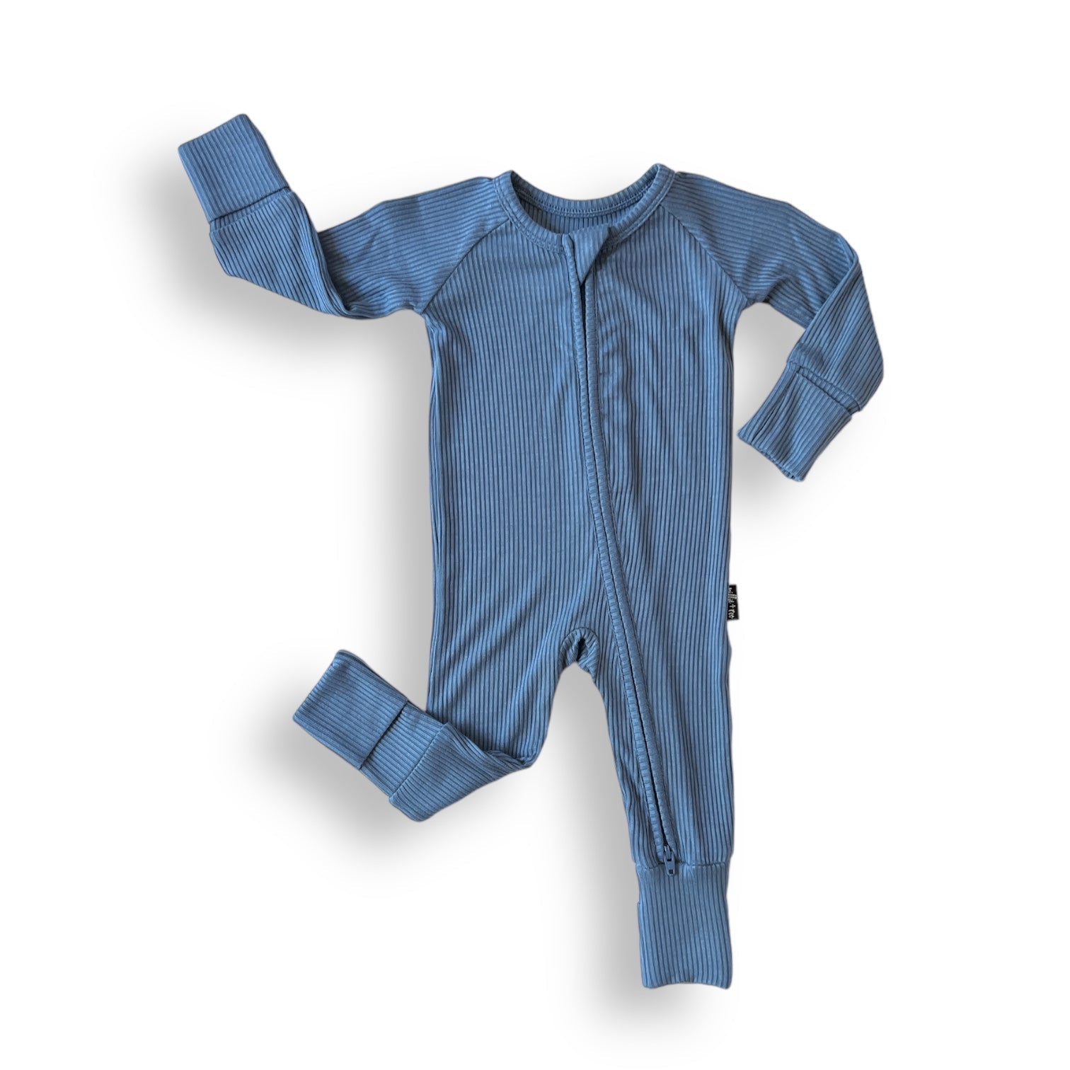 ZIP ROMPER - Arctic Ribbed - Tenth &amp; Pine - zip rompers - ribbed - 0/3m