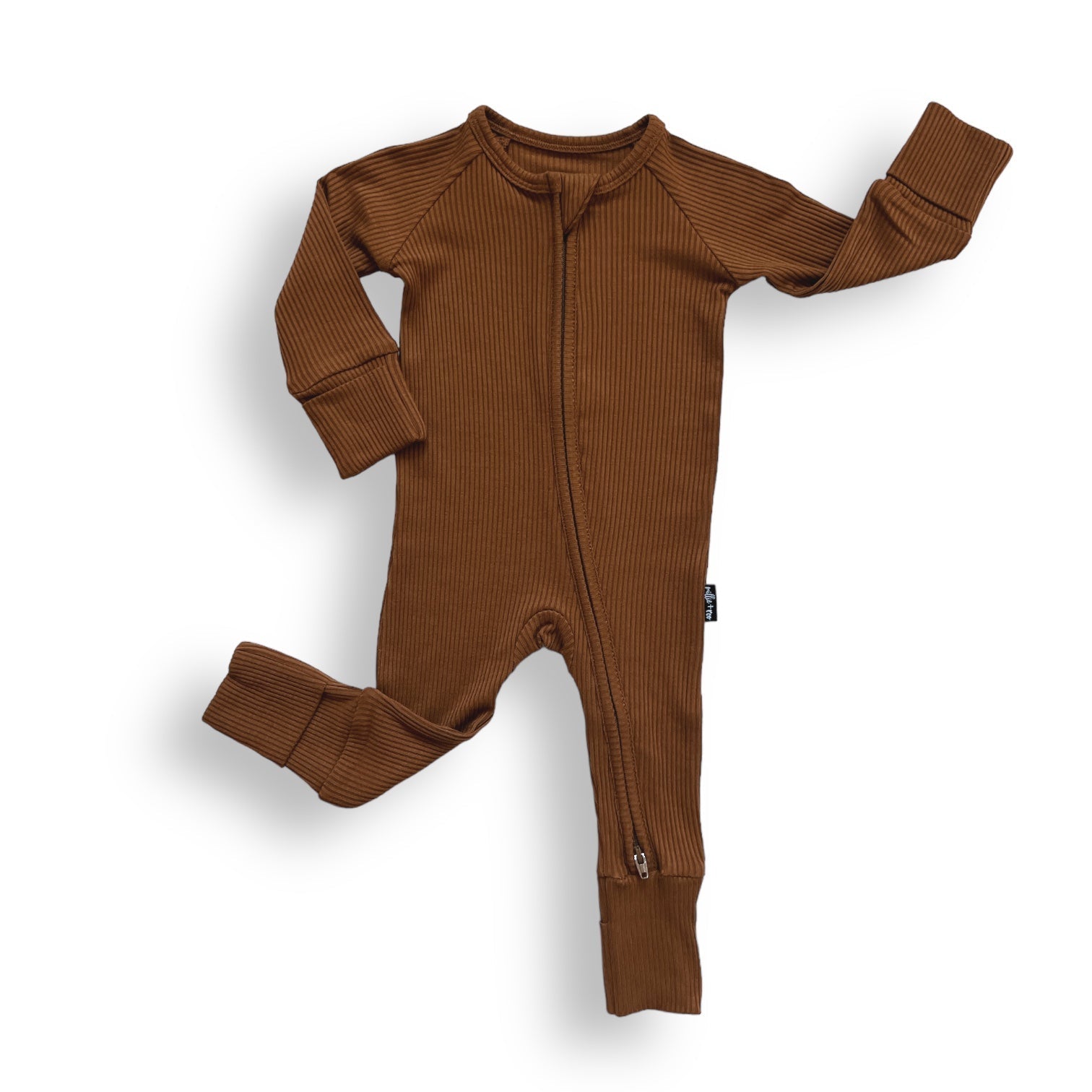 ZIP ROMPER - Bark Ribbed - Tenth &amp; Pine - zip rompers - ribbed - 0/3m