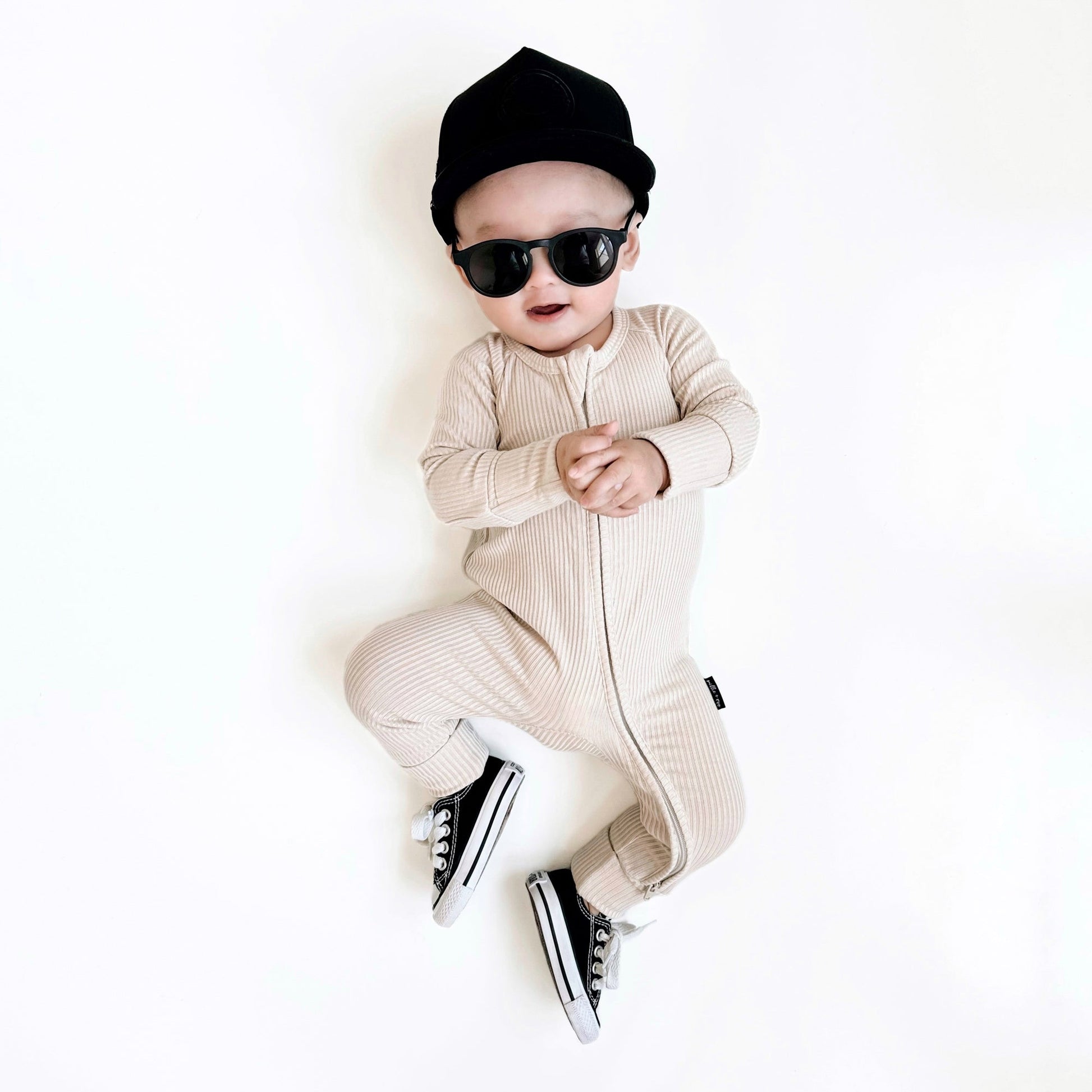 ZIP ROMPER - Clay Ribbed - Tenth & Pine - zip rompers - ribbed - 0/3m