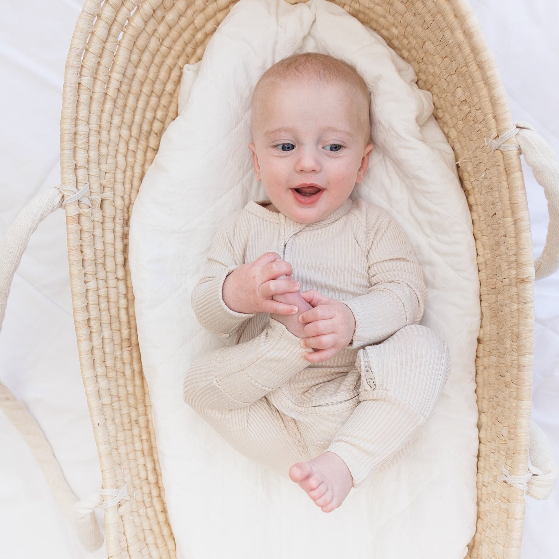 ZIP ROMPER - Clay Ribbed - Tenth & Pine - zip rompers - ribbed - 0/3m