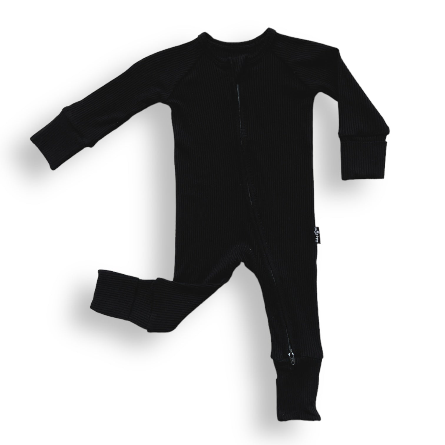 ZIP ROMPER - Midnight Ribbed - Tenth &amp; Pine - zip rompers - ribbed - 0/3m