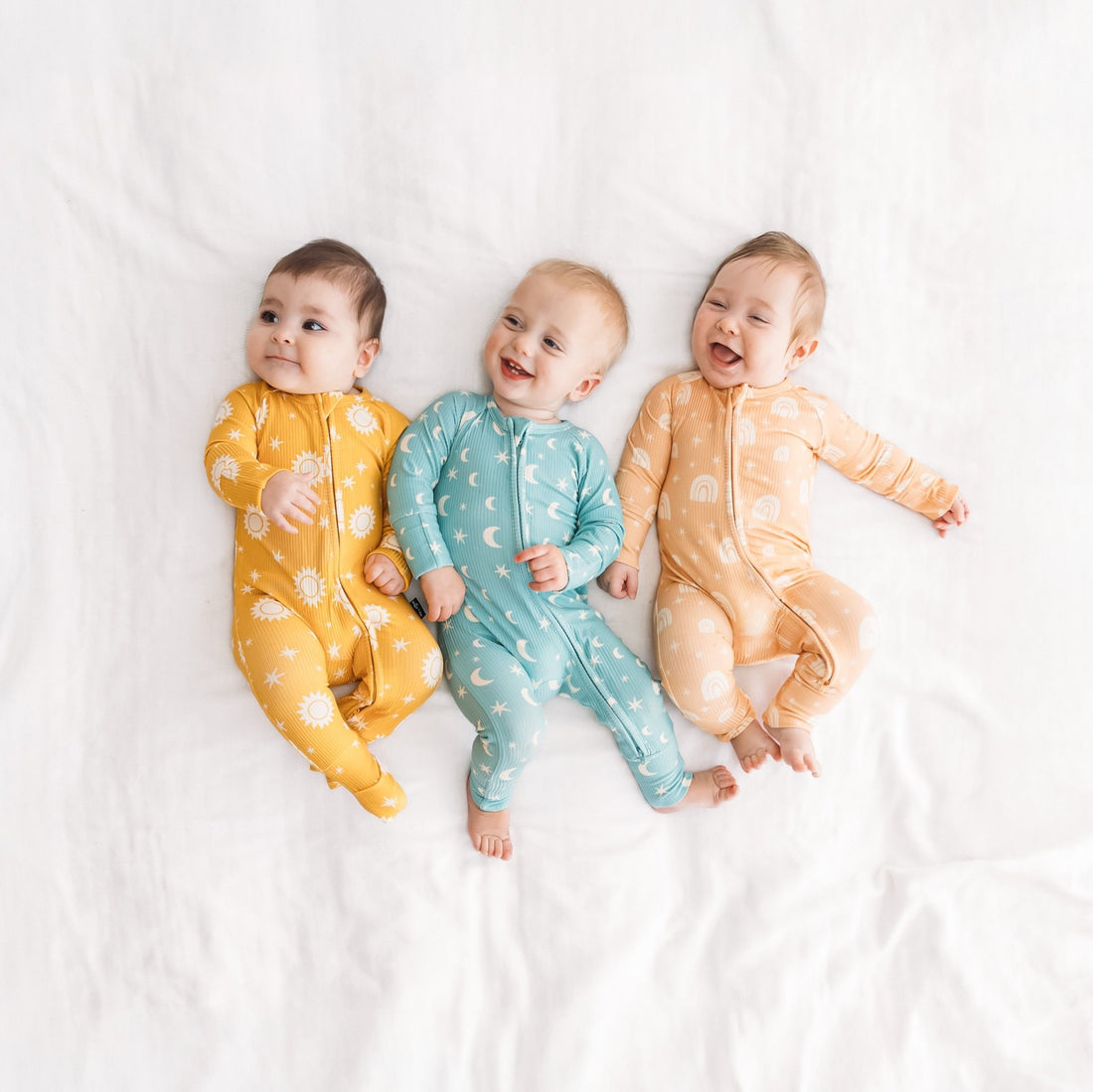 ZIP ROMPER - Rainbow Ribbed - Tenth & Pine - zip rompers - ribbed - 0/3m
